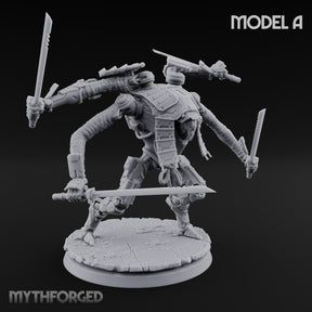 Multi Armed Slashing Automaton Warrior A Miniature for Dungeons and Dragons, Pathfinder or other TTRPGs