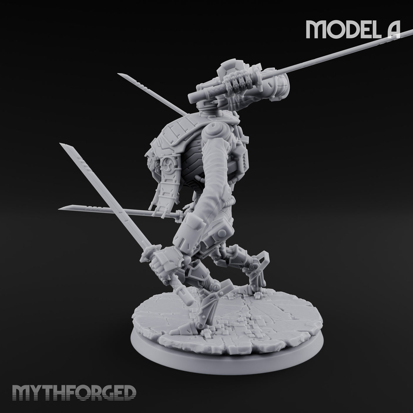 Multi Armed Slashing Automaton Warrior A Miniature for Dungeons and Dragons, Pathfinder or other TTRPGs
