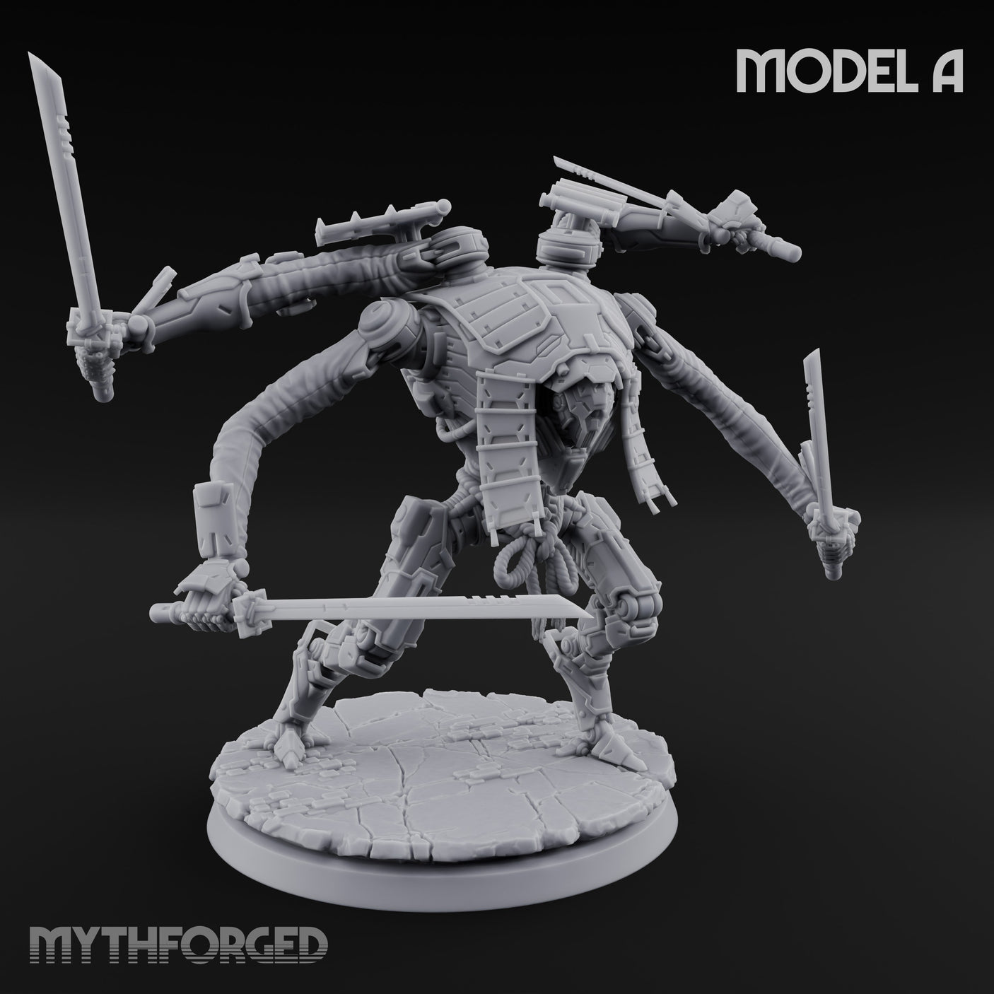 Multi Armed Slashing Automaton Warrior A Miniature for Dungeons and Dragons, Pathfinder or other TTRPGs