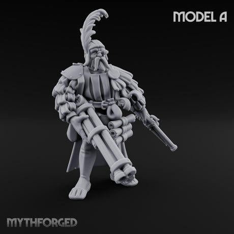 Multi Barrelled Levelling Human Engineer A Miniature for Dungeons and Dragons, Pathfinder or other TTRPGs