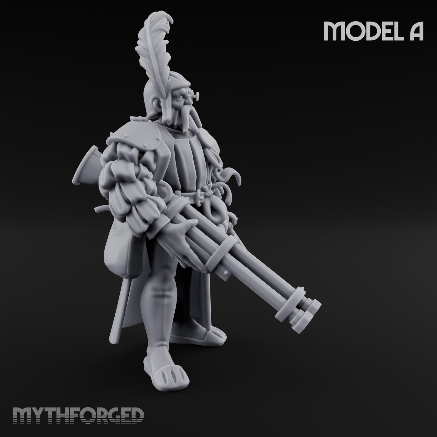 Multi Barrelled Levelling Human Engineer A Miniature for Dungeons and Dragons, Pathfinder or other TTRPGs