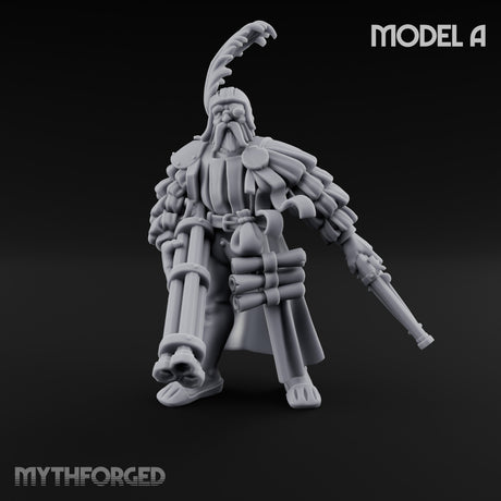Multi Barrelled Levelling Human Engineer A Miniature for Dungeons and Dragons, Pathfinder or other TTRPGs