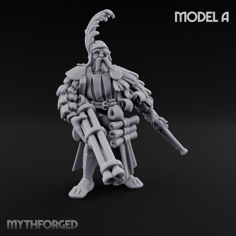 Multi Barrelled Levelling Human Engineer A Miniature for Dungeons and Dragons, Pathfinder or other TTRPGs