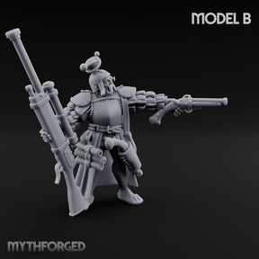 Multi Barrelled Levelling Human Engineer B Miniature for Dungeons and Dragons, Pathfinder or other TTRPGs