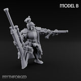 Multi Barrelled Levelling Human Engineer B Miniature for Dungeons and Dragons, Pathfinder or other TTRPGs