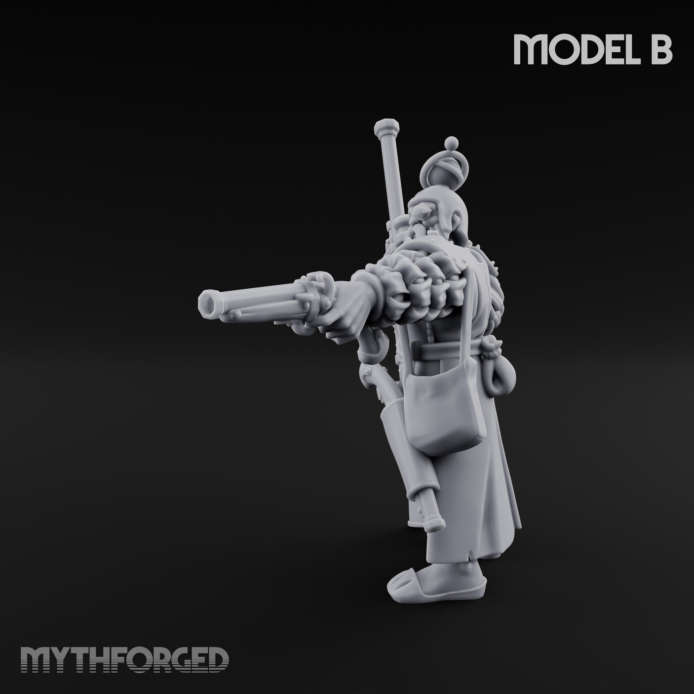 Multi Barrelled Levelling Human Engineer B Miniature for Dungeons and Dragons, Pathfinder or other TTRPGs