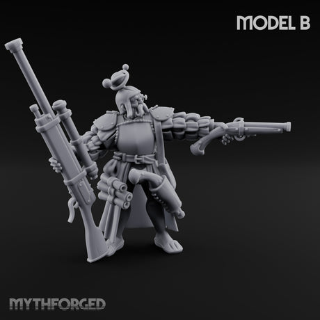 Multi Barrelled Levelling Human Engineer B Miniature for Dungeons and Dragons, Pathfinder or other TTRPGs