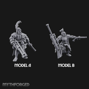 Multi Barrelled Levelling Human Engineers Miniature for Dungeons and Dragons, Pathfinder or other TTRPGs