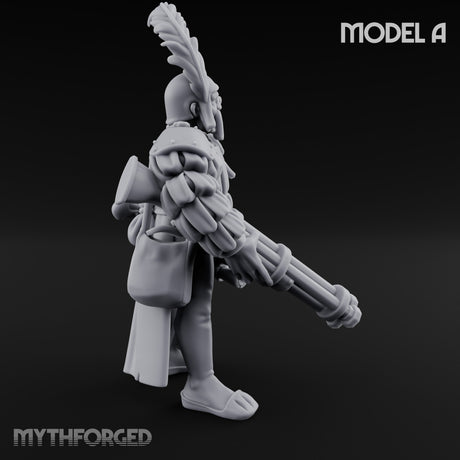 Multi Barrelled Levelling Human Engineers Miniature for Dungeons and Dragons, Pathfinder or other TTRPGs