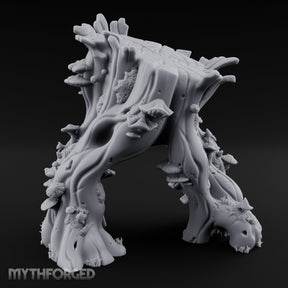 Mushroom-Clustered Root-Arched Forest Trunk Archway Miniature for Dungeons and Dragons, Pathfinder or other TTRPGs