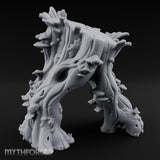Mushroom-Clustered Root-Arched Forest Trunk Archway Miniature for Dungeons and Dragons, Pathfinder or other TTRPGs