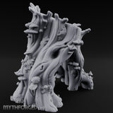 Mushroom-Clustered Root-Arched Forest Trunk Archway Miniature for Dungeons and Dragons, Pathfinder or other TTRPGs