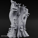 Mushroom-Clustered Root-Arched Forest Trunk Archway Miniature for Dungeons and Dragons, Pathfinder or other TTRPGs