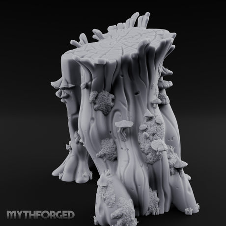 Mushroom-Clustered Root-Arched Forest Trunk Archway Miniature for Dungeons and Dragons, Pathfinder or other TTRPGs