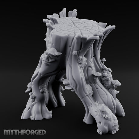 Mushroom-Clustered Root-Arched Forest Trunk Archway Miniature for Dungeons and Dragons, Pathfinder or other TTRPGs