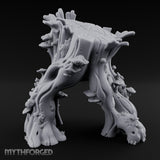 Mushroom-Clustered Root-Arched Forest Trunk Archway Miniature for Dungeons and Dragons, Pathfinder or other TTRPGs