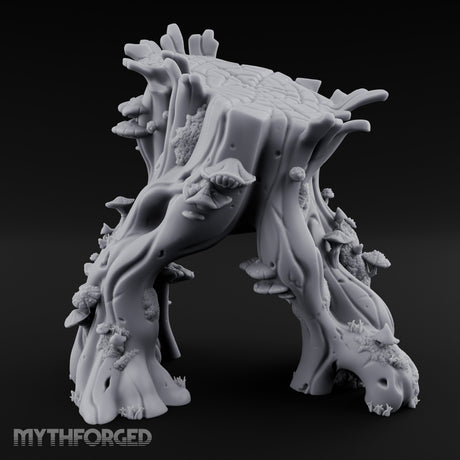 Mushroom-Clustered Root-Arched Forest Trunk Archway Miniature for Dungeons and Dragons, Pathfinder or other TTRPGs