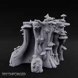 Mushroom-Colonized Groove-Furrowed Forest Stump Trunk Miniature for Dungeons and Dragons, Pathfinder or other TTRPGs