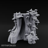 Mushroom-Colonized Groove-Furrowed Forest Stump Trunk Miniature for Dungeons and Dragons, Pathfinder or other TTRPGs