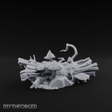 Mushroom-Crowned Bark-Split Fallen Log Scatter Miniature for Dungeons and Dragons, Pathfinder or other TTRPGs