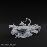 Mushroom-Crowned Bark-Split Fallen Log Scatter Miniature for Dungeons and Dragons, Pathfinder or other TTRPGs