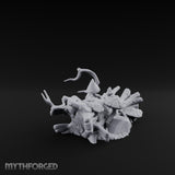 Mushroom-Crowned Bark-Split Fallen Log Scatter Miniature for Dungeons and Dragons, Pathfinder or other TTRPGs