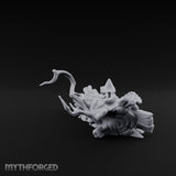 Mushroom-Crowned Bark-Split Fallen Log Scatter Miniature for Dungeons and Dragons, Pathfinder or other TTRPGs