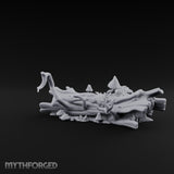 Mushroom-Crowned Bark-Split Fallen Log Scatter Miniature for Dungeons and Dragons, Pathfinder or other TTRPGs
