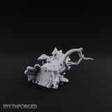 Mushroom-Crowned Bark-Split Fallen Log Scatter Miniature for Dungeons and Dragons, Pathfinder or other TTRPGs