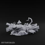 Mushroom-Crowned Bark-Split Fallen Log Scatter Miniature for Dungeons and Dragons, Pathfinder or other TTRPGs