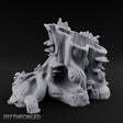 Mushroom-Dotted Hollow-Cored Forest Stump Hollow Miniature for Dungeons and Dragons, Pathfinder or other TTRPGs