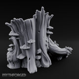 Mushroom-Dotted Hollow-Cored Forest Stump Hollow Miniature for Dungeons and Dragons, Pathfinder or other TTRPGs