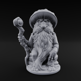 Beard Dragging Gnome Druid Miniature for Dungeons and Dragons, Pathfinder or other TTRPGs