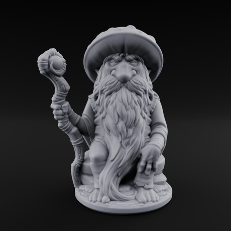Beard Dragging Gnome Druid Miniature for Dungeons and Dragons, Pathfinder or other TTRPGs