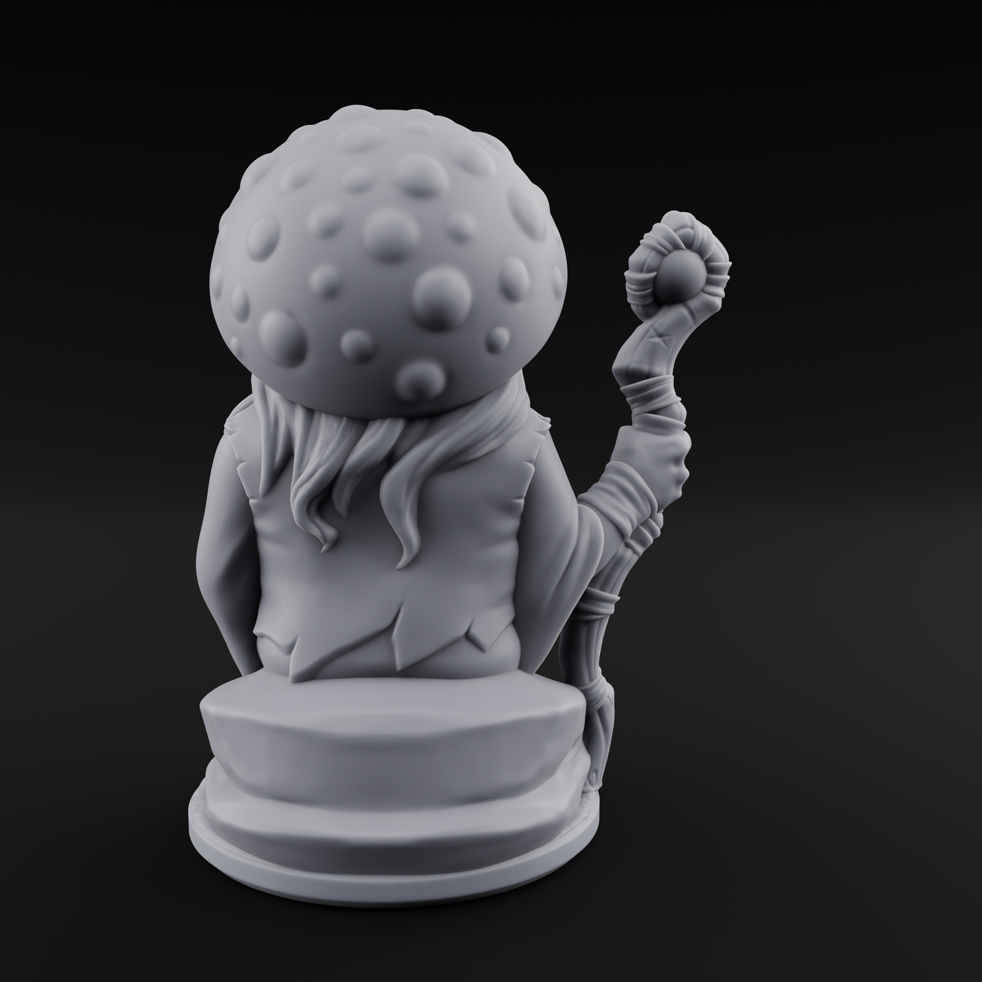 Beard Dragging Gnome Druid Miniature for Dungeons and Dragons, Pathfinder or other TTRPGs