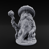 Beard Dragging Gnome Druid Miniature for Dungeons and Dragons, Pathfinder or other TTRPGs