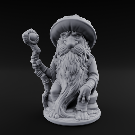 Beard Dragging Gnome Druid Miniature for Dungeons and Dragons, Pathfinder or other TTRPGs