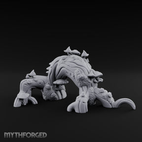 Mushroom-Furred Spine-Studded Huge Arching Root Miniature for Dungeons and Dragons, Pathfinder or other TTRPGs