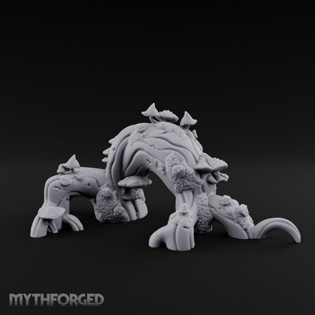 Mushroom-Furred Spine-Studded Huge Arching Root Miniature for Dungeons and Dragons, Pathfinder or other TTRPGs