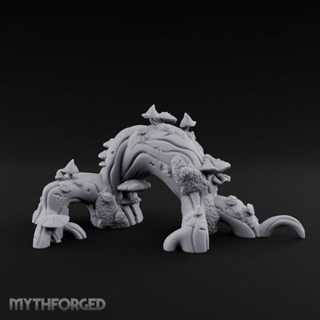 Mushroom-Furred Spine-Studded Huge Arching Root Miniature for Dungeons and Dragons, Pathfinder or other TTRPGs