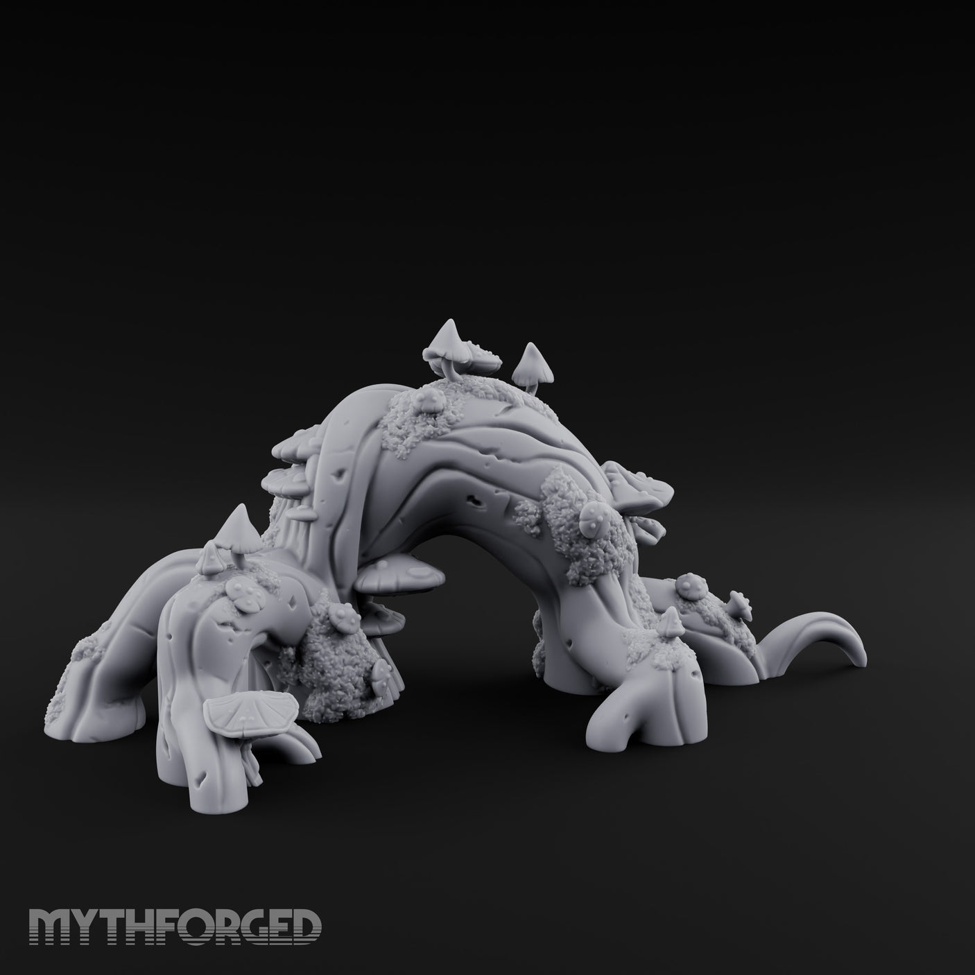 Mushroom-Furred Spine-Studded Huge Arching Root Miniature for Dungeons and Dragons, Pathfinder or other TTRPGs