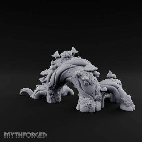 Mushroom-Furred Spine-Studded Huge Arching Root Miniature for Dungeons and Dragons, Pathfinder or other TTRPGs