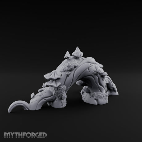 Mushroom-Furred Spine-Studded Huge Arching Root Miniature for Dungeons and Dragons, Pathfinder or other TTRPGs