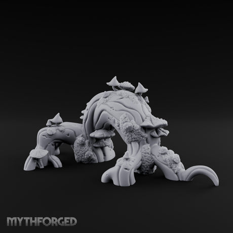 Mushroom-Furred Spine-Studded Huge Arching Root Miniature for Dungeons and Dragons, Pathfinder or other TTRPGs