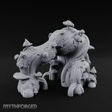 Mushroom-Laden Moss-Crusted Huge Arching Root Miniature for Dungeons and Dragons, Pathfinder or other TTRPGs