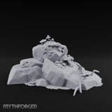 Mushroom-Topped Moss-Patched Huge Rock Formation Miniature for Dungeons and Dragons, Pathfinder or other TTRPGs