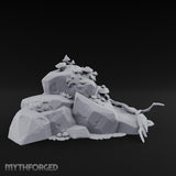 Mushroom-Topped Moss-Patched Huge Rock Formation Miniature for Dungeons and Dragons, Pathfinder or other TTRPGs