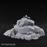 Mushroom-Topped Moss-Patched Huge Rock Formation Miniature for Dungeons and Dragons, Pathfinder or other TTRPGs
