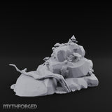 Mushroom-Topped Moss-Patched Huge Rock Formation Miniature for Dungeons and Dragons, Pathfinder or other TTRPGs