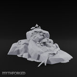 Mushroom-Topped Moss-Patched Huge Rock Formation Miniature for Dungeons and Dragons, Pathfinder or other TTRPGs
